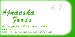 ajnacska foris business card